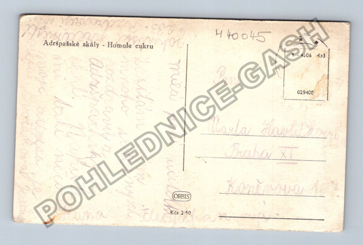 Pohlednice Adršpašské skály Homole cukru (M40045)