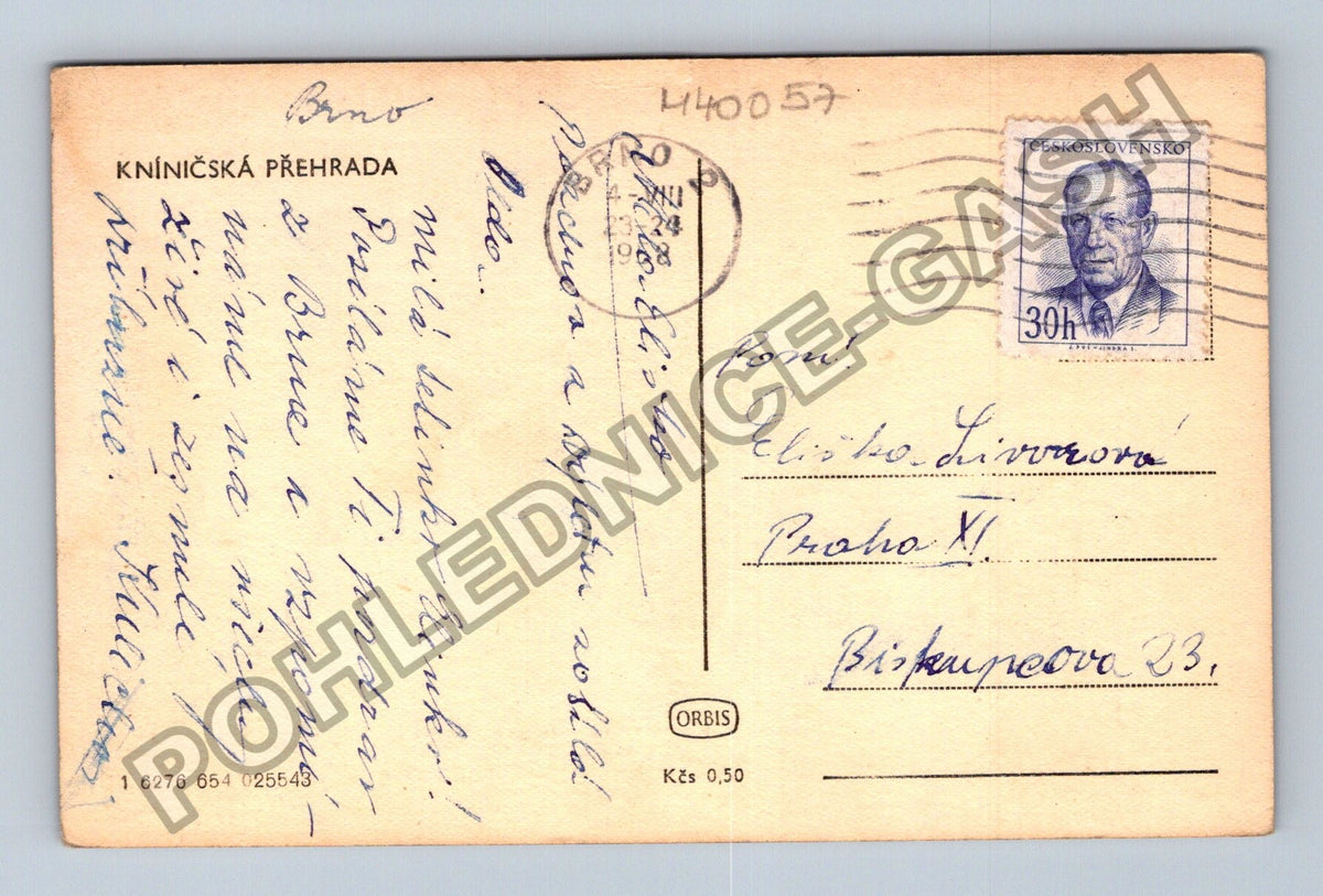 Pohlednice Brno Kníničská přehrada lodě lidé (M40057)