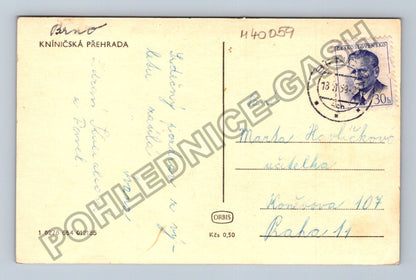 Pohlednice Brno Kníničská přehrada plachetnice 1959 (M40059)