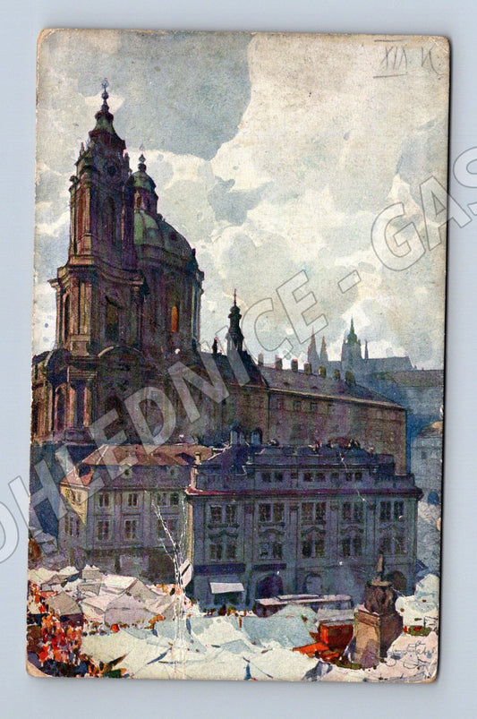 Pohlednice Praha kostel sv Mikuláše Jaro Jelínek (M4006)