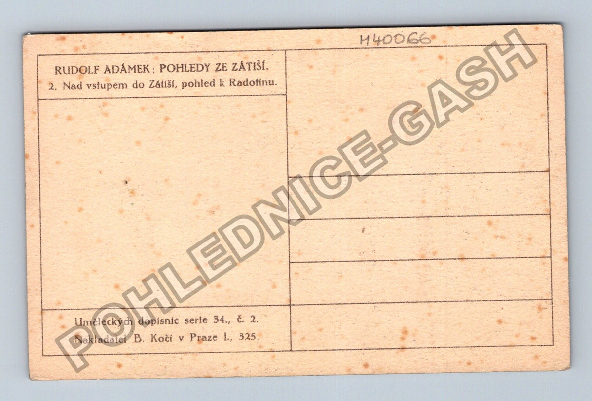 Pohlednice Rudolf Adámek Pohledy ze Zátiší Radotín (M40066)