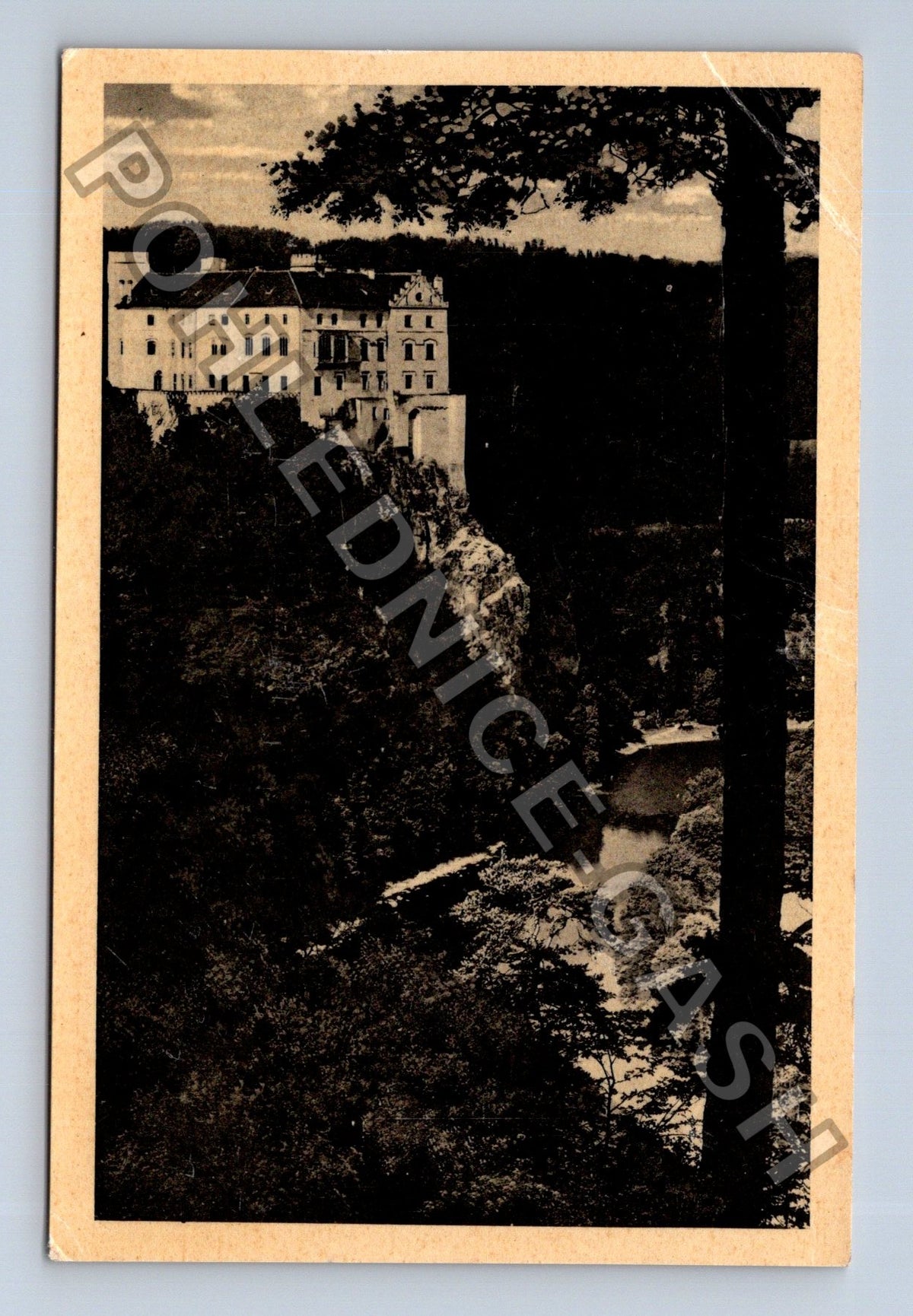 Pohlednice Orlík hrad z dálky 1930 (M40074)