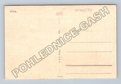 Pohlednice Orlík hrad z dálky 1930 (M40074)