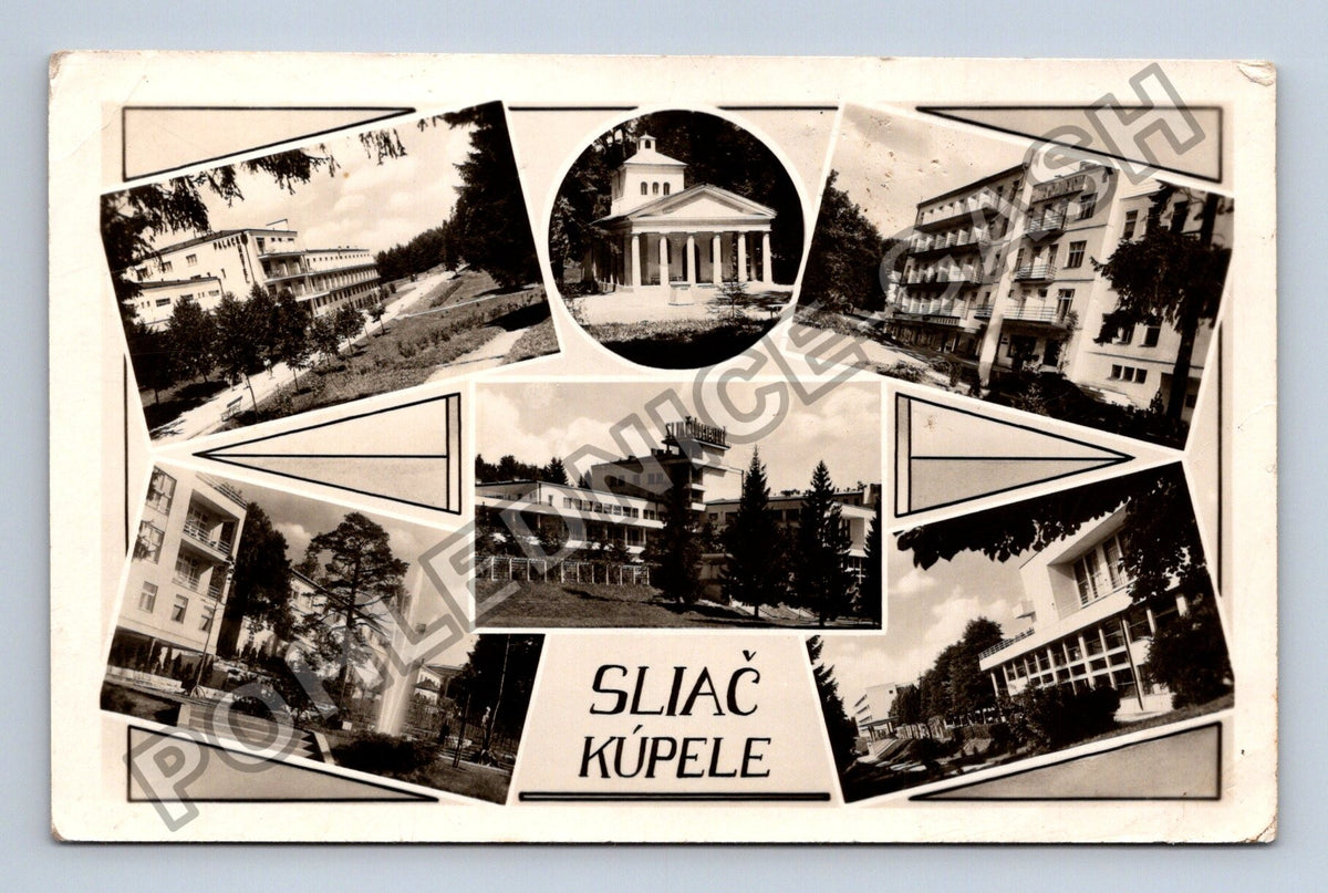 Pohlednice Slovensko Sliač Kúpele koláž motivů 1947 (M40082)