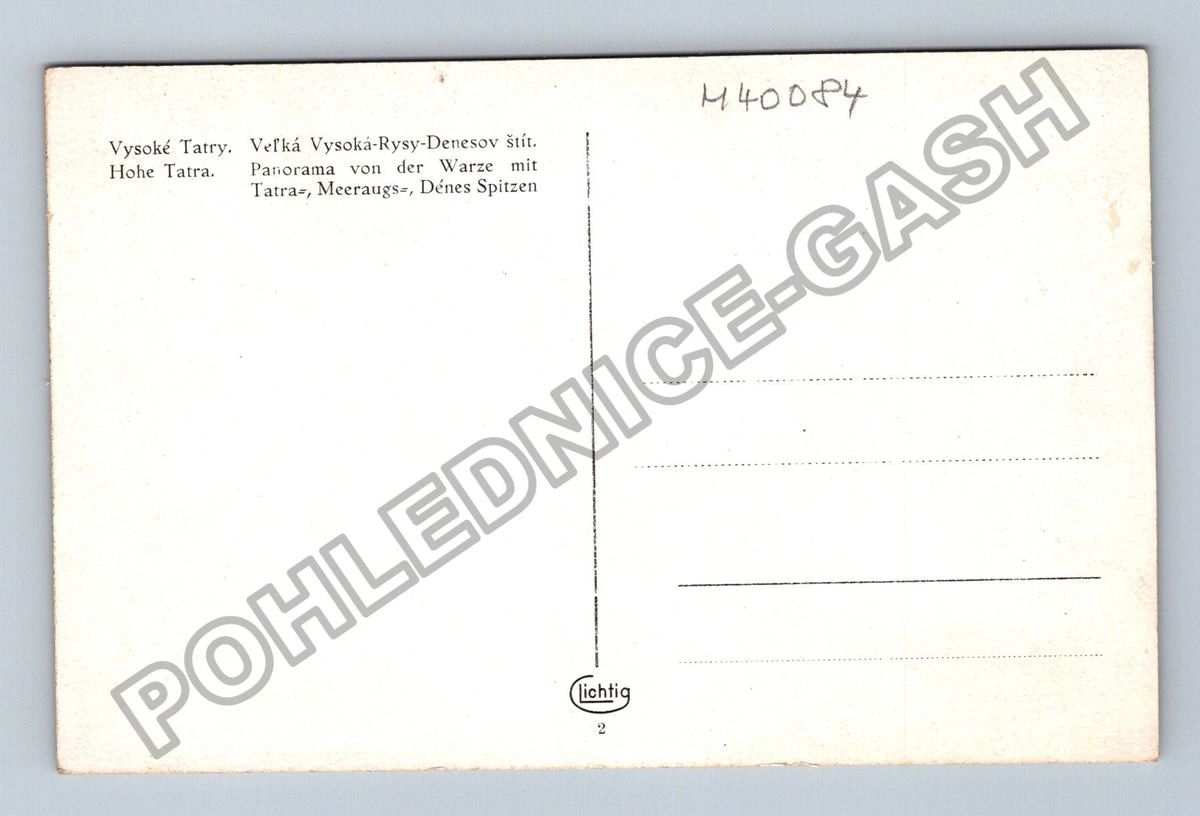 Pohlednice Vysoké Tatry Velká Vysoká-Rysy-Denesov štít (M40084)