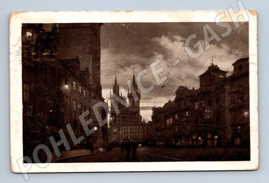 Pohlednice Praha Staroměstské náměstí při měsíčku (M4009)
