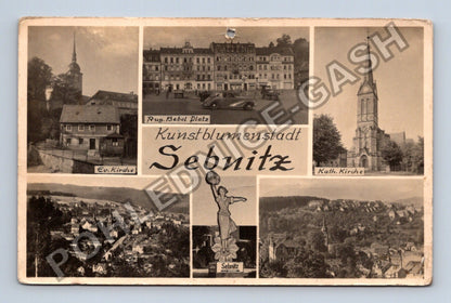 Pohlednice Německo Sebnitz Aug Bebel Platz Ev Kath Kirche (M40094)
