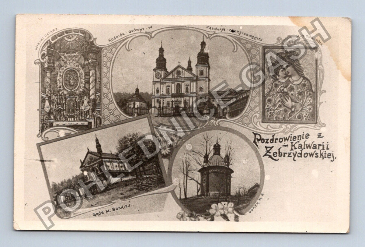 Pohlednice Polsko Kalwaria Zebrzydowska koláž motivů (M40098)