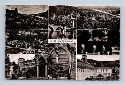Pohlednice Německo Heidelberg koláž motivů 1956 (M40103)