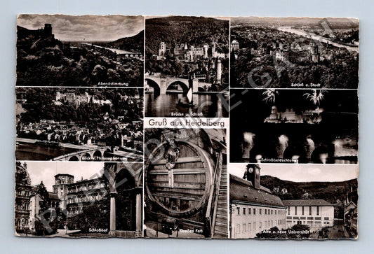 Pohlednice Německo Heidelberg koláž motivů 1956 (M40103)