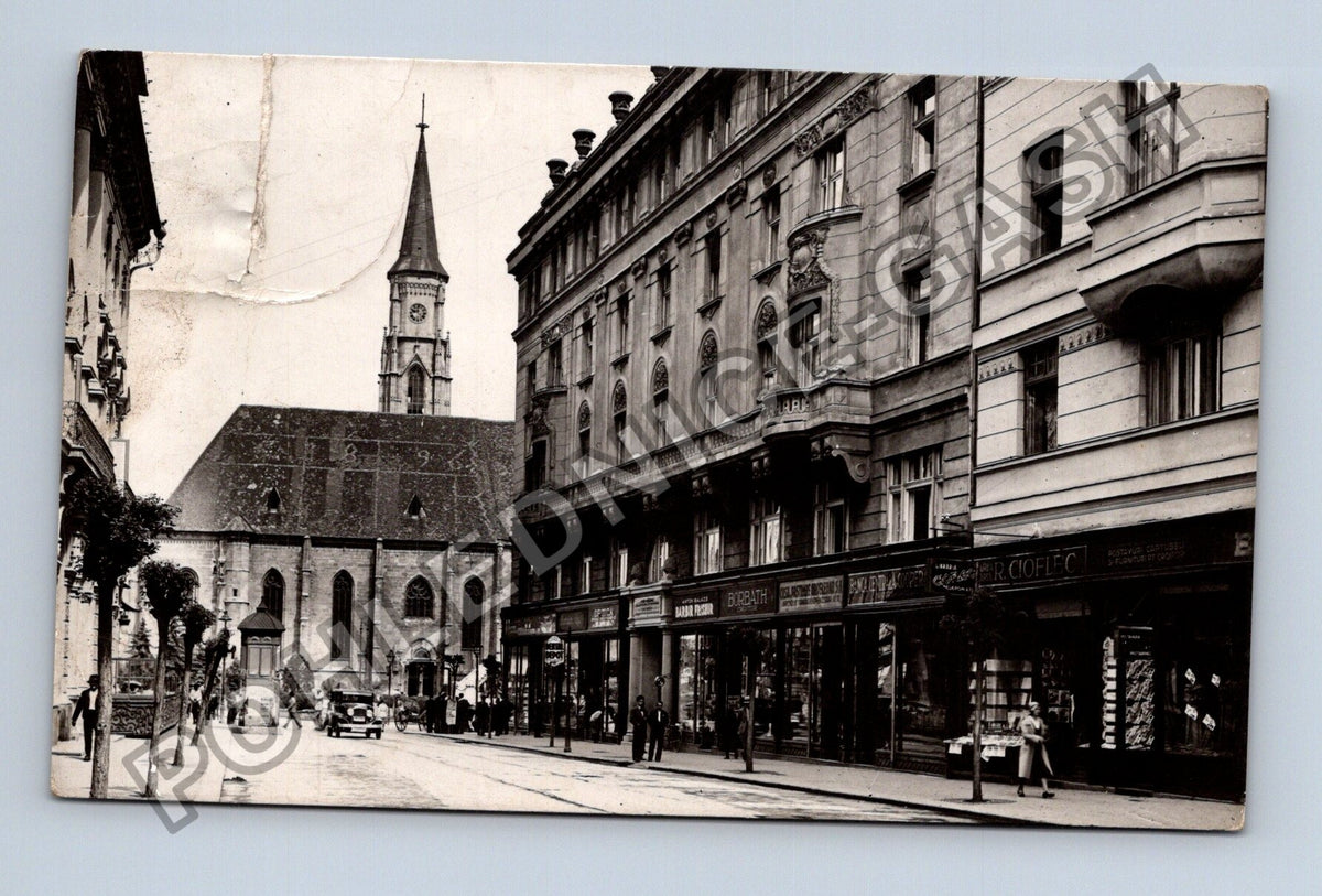 Pohlednice Rumunsko Sibiu kostel ulice (M40114)