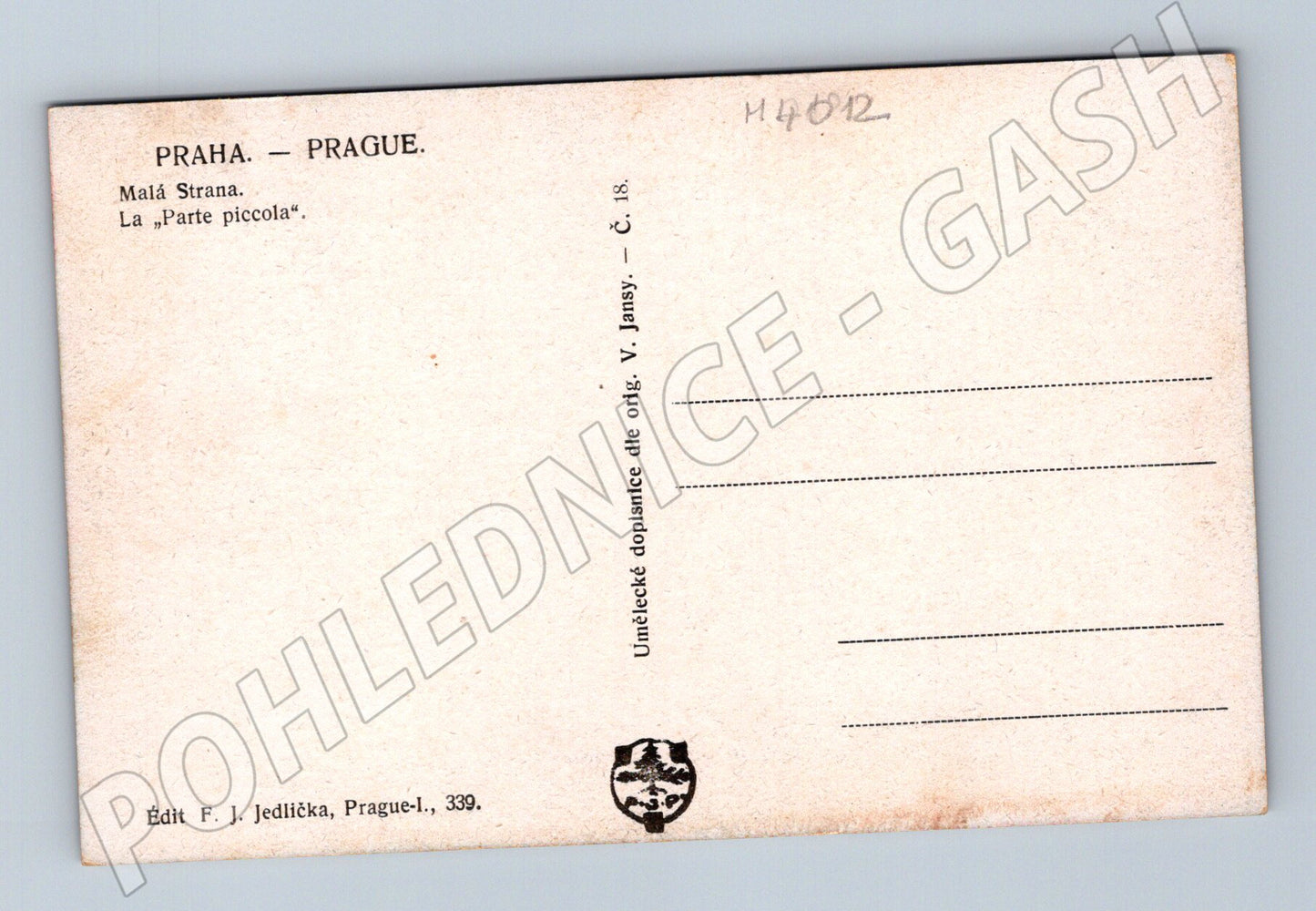 Pohlednice Praha Malá Strana V. Jansa starý motiv (M4012)