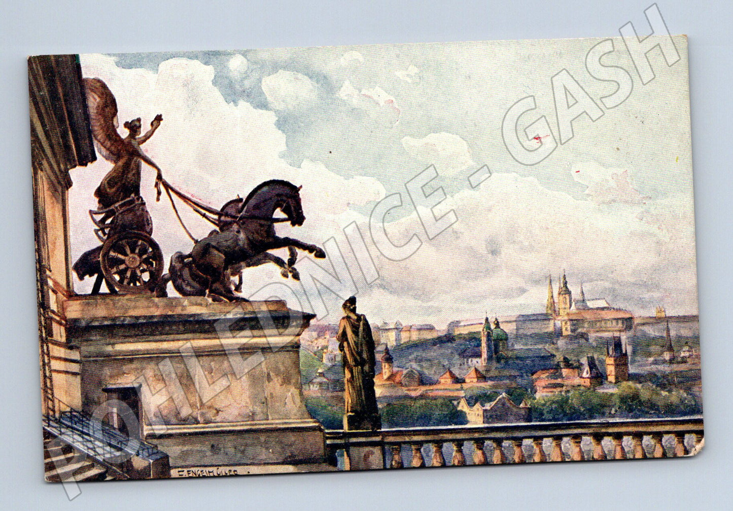 Pohlednice Praha ND pohled na Hradčany Engelmüller Jedlička (M4013)