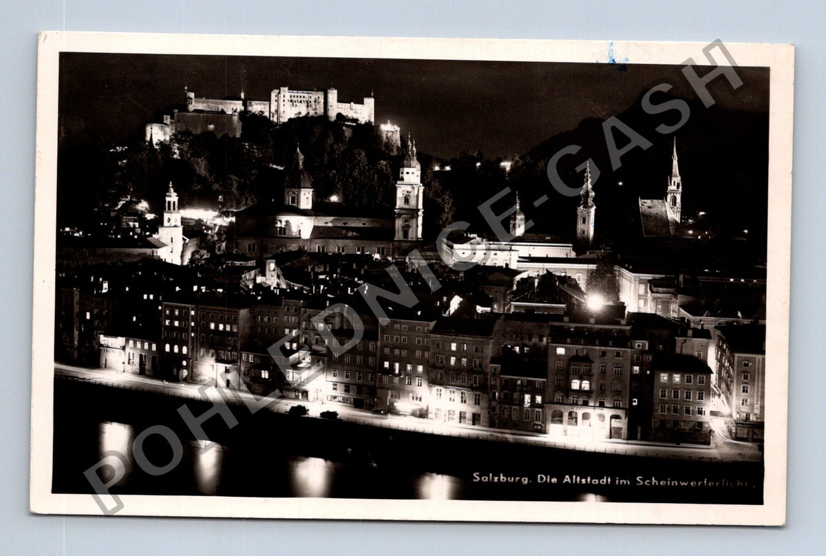 Pohlednice Salzburg Staré Město v reflektorech (M40132)