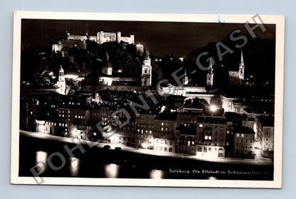 Pohlednice Salzburg Staré Město v reflektorech (M40132)