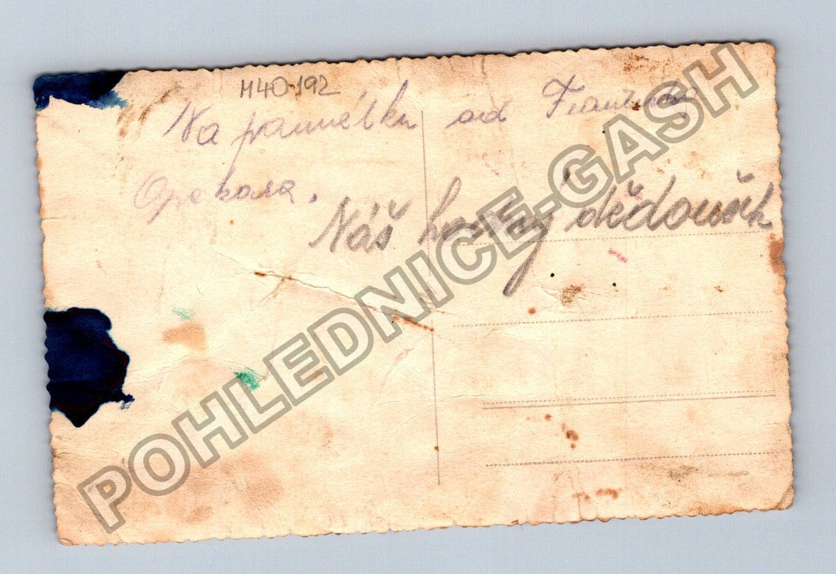 Stará fotografie Muž s holí František Grobara Náš hodný (M40192)