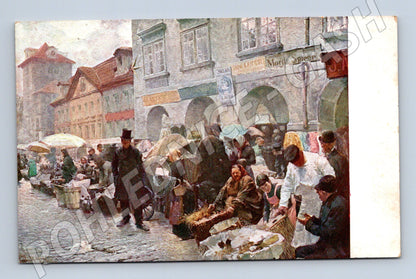 Pohlednice Praha trh L. Marold historický motiv (M4020)