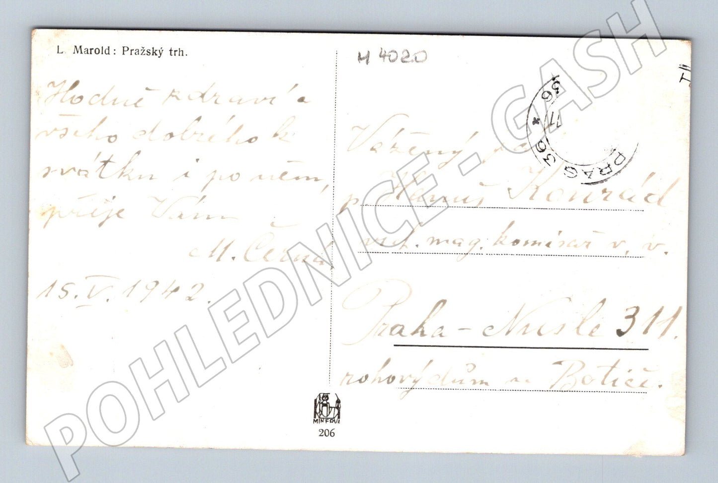 Pohlednice Praha trh L. Marold historický motiv (M4020)