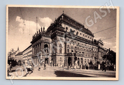Pohlednice Praha Národní divadlo historický motiv 1950 (M4026)