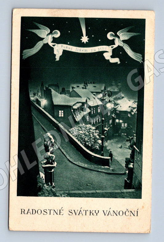 Pohlednice Protektorát vánoční motiv 1943 historická (M4027)