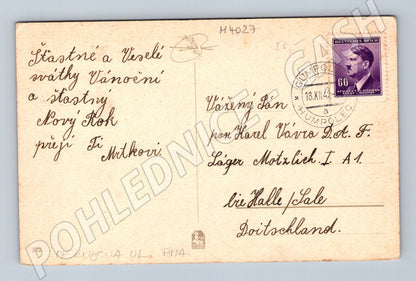 Pohlednice Protektorát vánoční motiv 1943 historická (M4027)
