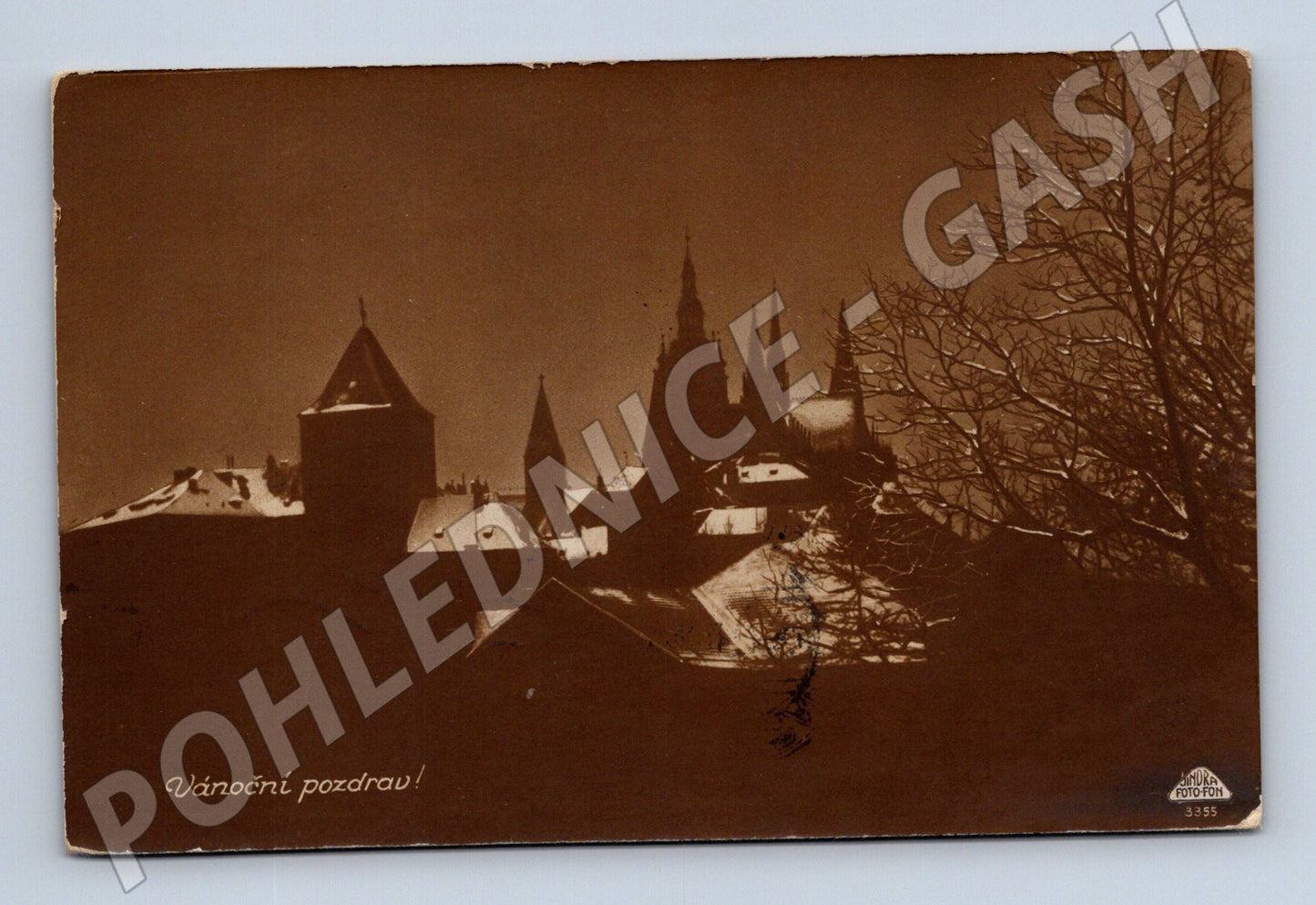 Pohlednice Pražský hrad zimní pohled historický (M4028)