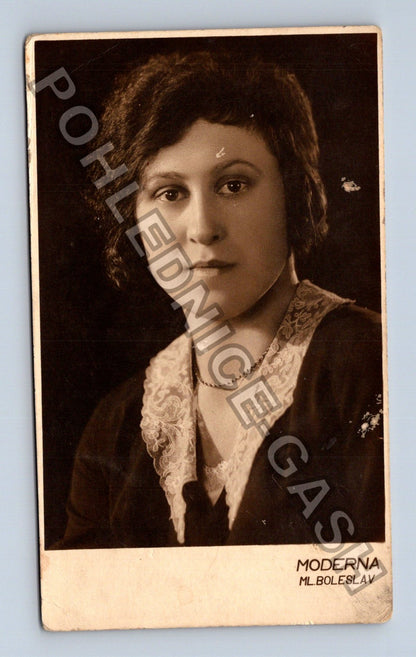 Pohlednice Mladá Boleslav ateliér Moderna portrét ženy 1927 (M40296)