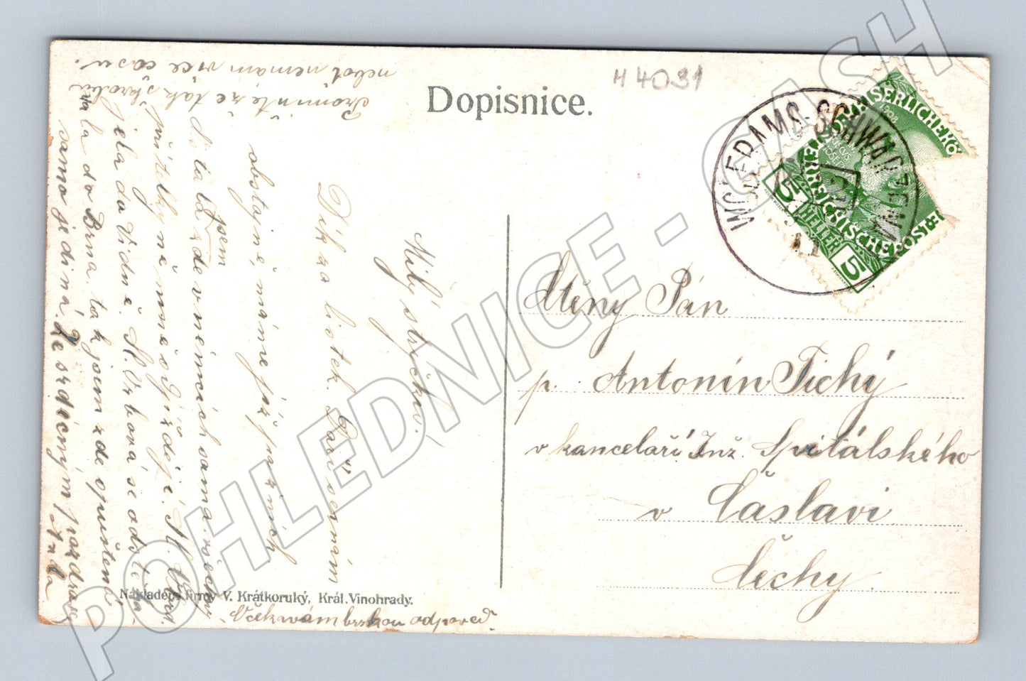 Pohlednice Praha Jelení příkop s Pražským hradem (M4031)