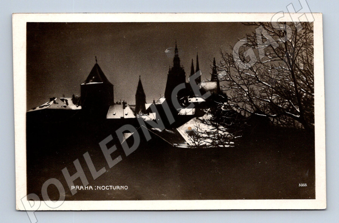 Pohlednice Praha Nocturno Pražský hrad zimní motiv (M4032)