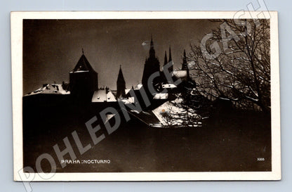 Pohlednice Praha Nocturno Pražský hrad zimní motiv (M4032)