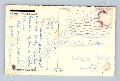 Pohlednice Praha Národní divadlo noční motiv 1949 (M4033)