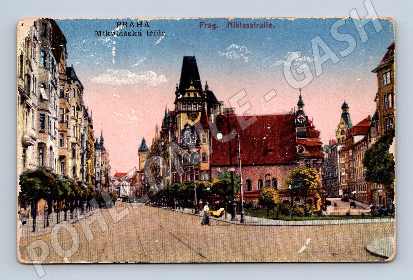 Pohlednice Praha Mikulášská třída kolorovaný motiv (M4037)