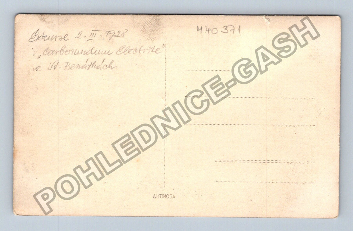 Pohlednice Exkurze Carborundum Electrite H. Benáthách 1928 (M40371)