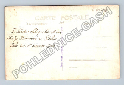 Pohlednice IV. třída chlapecká obecné školy Benešov Písek (M40383)