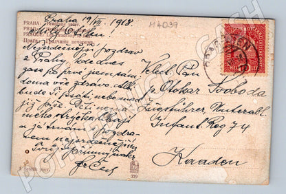 Pohlednice Praha Hradčany večer J. Šetelík 1918 (M4039)