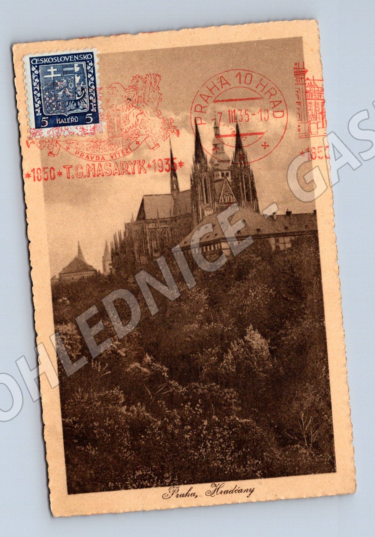 Pohlednice Praha Hradčany motiv 1935 razítka (M4041)