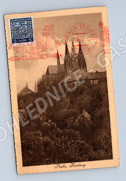 Pohlednice Praha Hradčany motiv 1935 razítka (M4041)