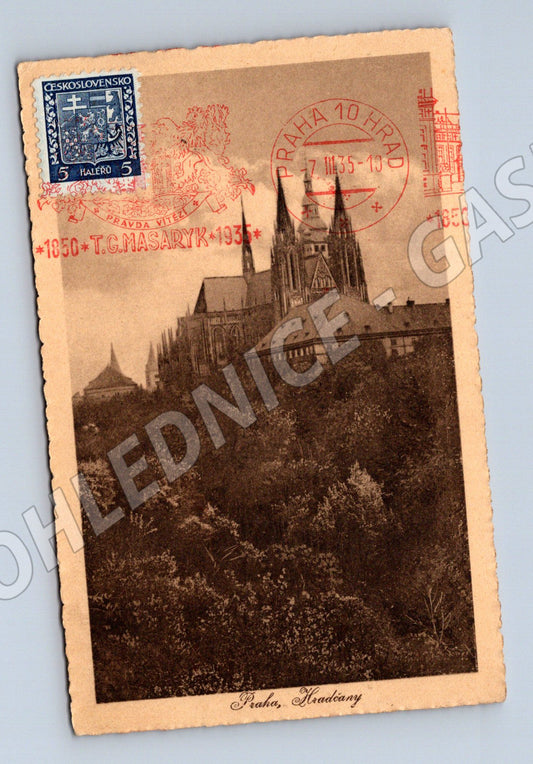 Pohlednice Praha Hradčany motiv 1935 razítka (M4041)