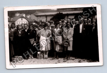 Pohlednice Lázně Luhačovice Hotel Alexandria skupina lidí (M40413)
