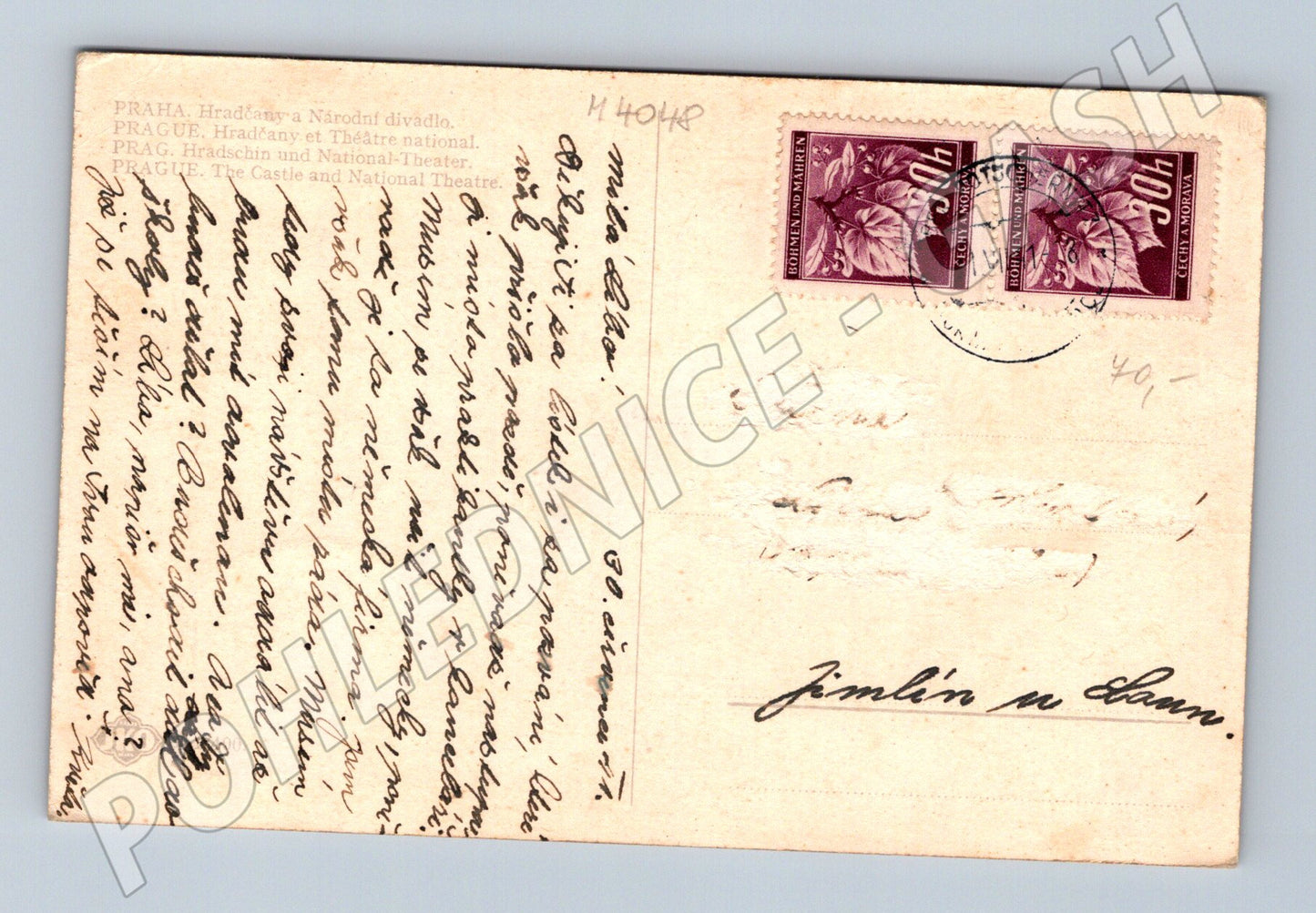 Pohlednice Praha Hradčany a Národní divadlo (M4048)