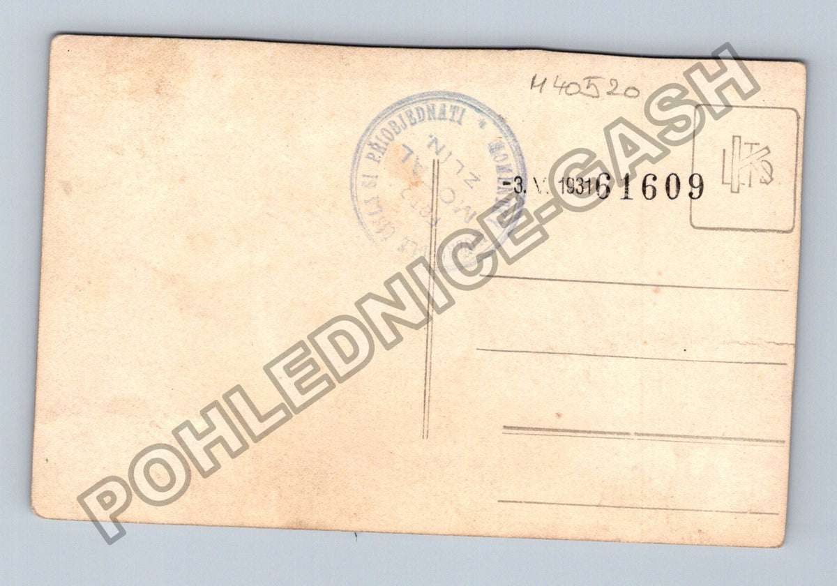 Stará fotografie Zlín 3.V.1931 skupinový portrét tři osoby (M40520)