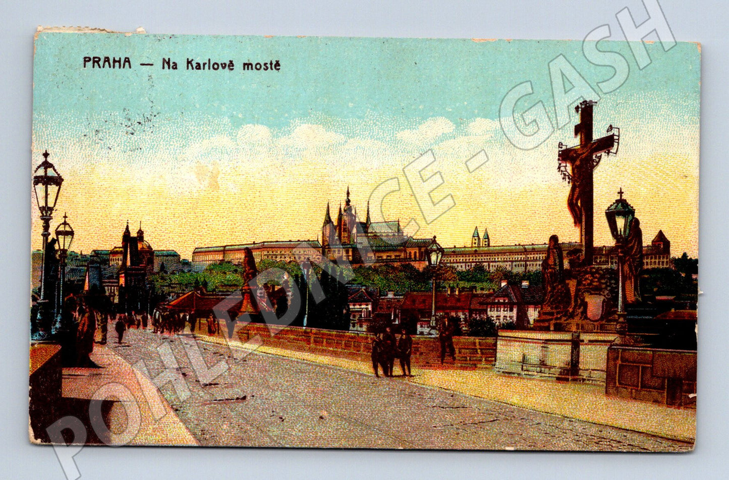 Pohlednice Praha Karlův most kolorovaný motiv 1915 (M4054)