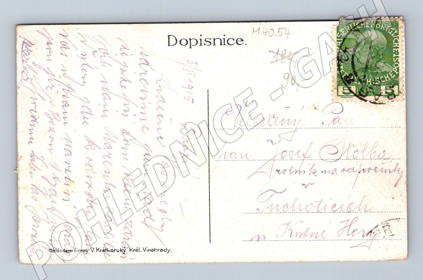 Pohlednice Praha Karlův most kolorovaný motiv 1915 (M4054)