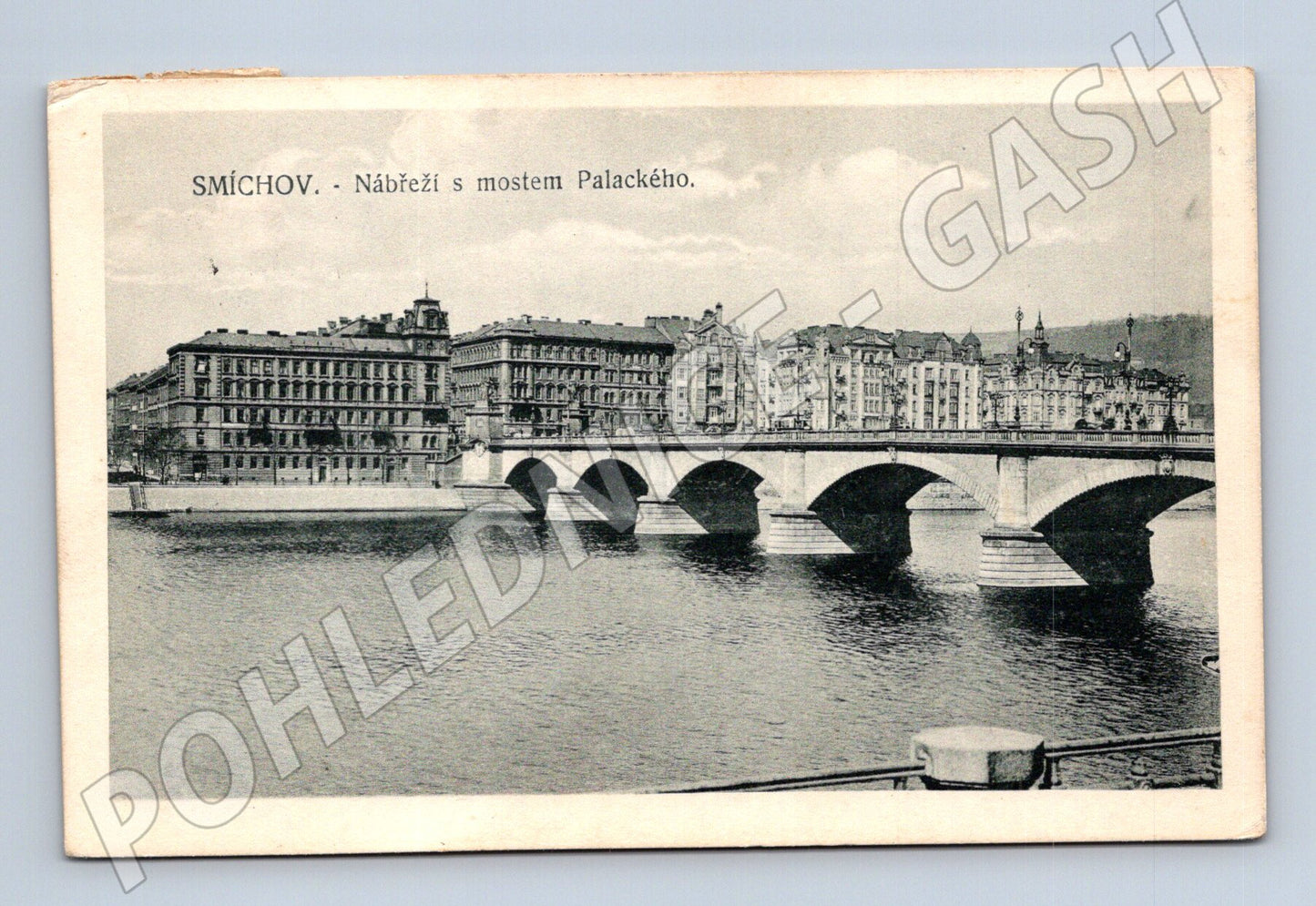 Pohlednice Praha Smíchov nábřeží a most Palackého (M4056)