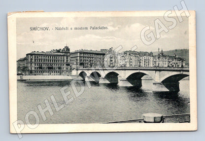 Pohlednice Praha Smíchov nábřeží a most Palackého (M4056)