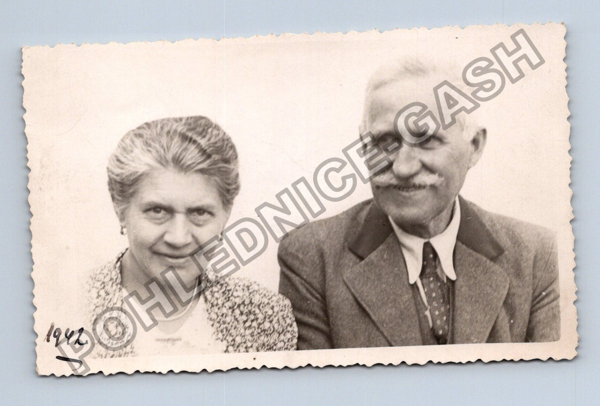 Pohlednice portrét starší pár 1942 (M40568)