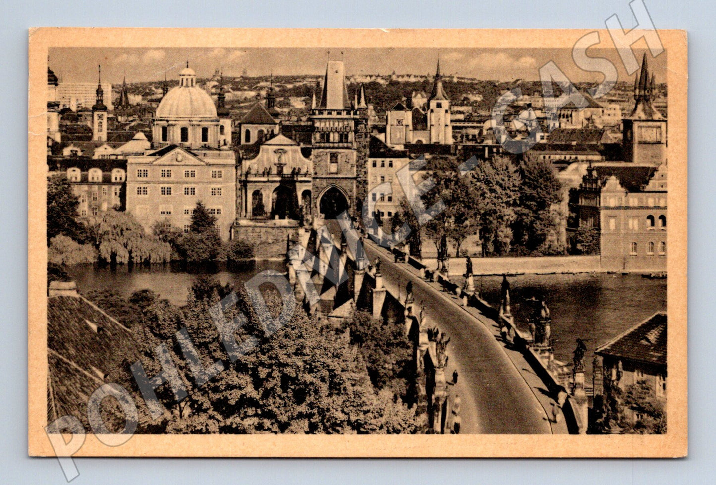 Pohlednice Praha Karlův most Orbis černobílý motiv (M4057)