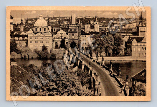 Pohlednice Praha Karlův most Orbis černobílý motiv (M4057)