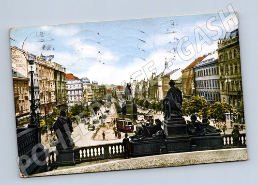Pohlednice Praha Václavské náměstí historický motiv (M4059)