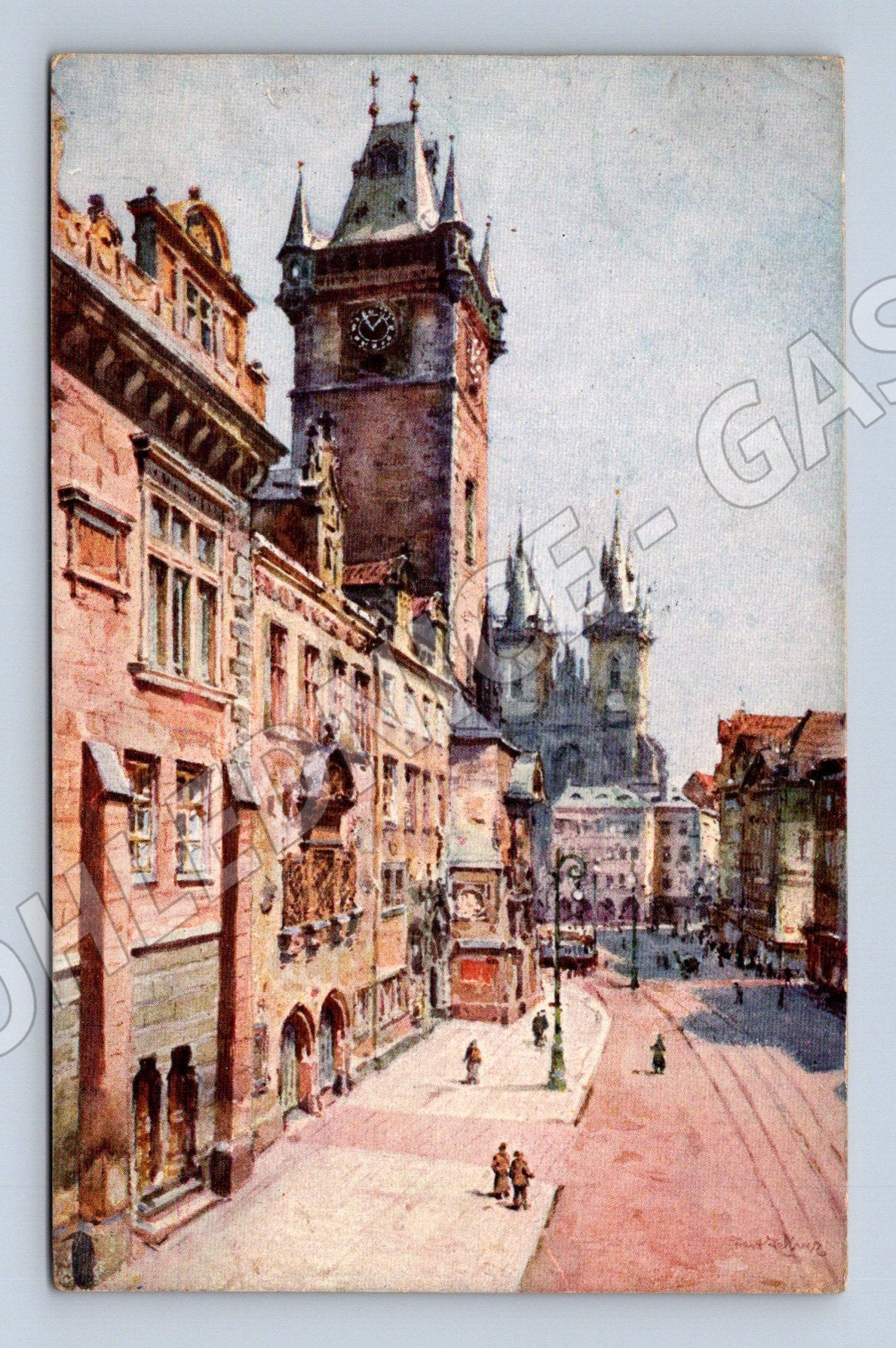 Pohlednice Praha Staroměstská radnice kolorovaný motiv (M4060)